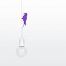 Suspension LETI LED oiseau Violet / Fil Blanc / Studio Macura