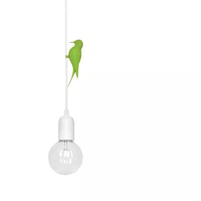 Suspension oiseau Vert LETI LED / Câble Blanc / Studio Macura
