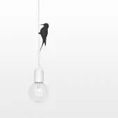 Suspension LETI oiseau Noir / Fil Blanc / Studio Macura