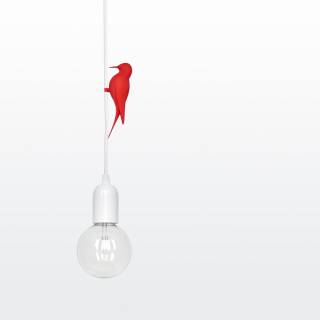 Suspension LETI oiseau Rouge 3D / Fil Blanc / Studio Macura