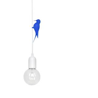 Suspension oiseau Bleu 3D LETI / Câble Blanc / Studio Macura