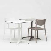 Table pliable d'extérieur KISO / Compact blanc et pied blanc