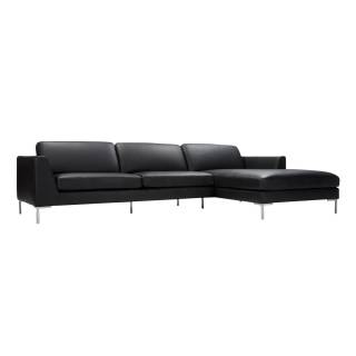 Sits / Canapé d'angle OHIO cuir haut de gamme noir