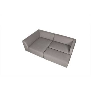 Sits / Canapé d'angle JOHN 2 éléments + repose pieds tissu poem gris terre