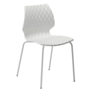 Metalmobil / Chaise outdoor UNI blanche pieds blanc