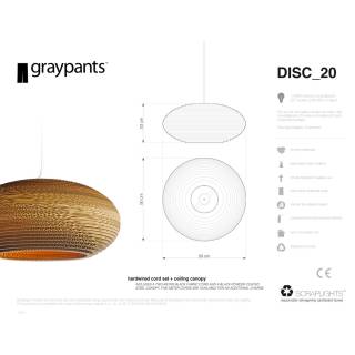 Suspension DISC 20 ovale / Carton / Ø. 50 cm / Graypants