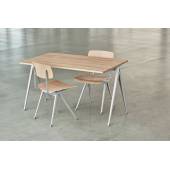 Table-bureau PYRAMID 01 / Chêne clair laqué mat - Piètement beige / 3 dimensions de plateau