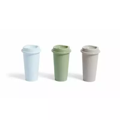 3 tasses à café PAQUET Coffee Cup / Bleu, Vert et Taupe - HAY