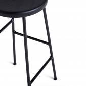 Tabouret Cornet Bar Stool / Chêne teinté noir / H 65 ou 75 cm