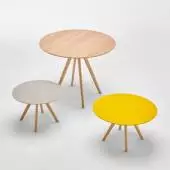 Table STICK / Ø 70 cm et H 75 cm / Gris foncé et chêne