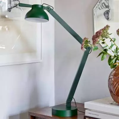 INNOVATE® Lampe de bureau verte 36 cm de haut E27 Lampe de bureau rétro  anglais