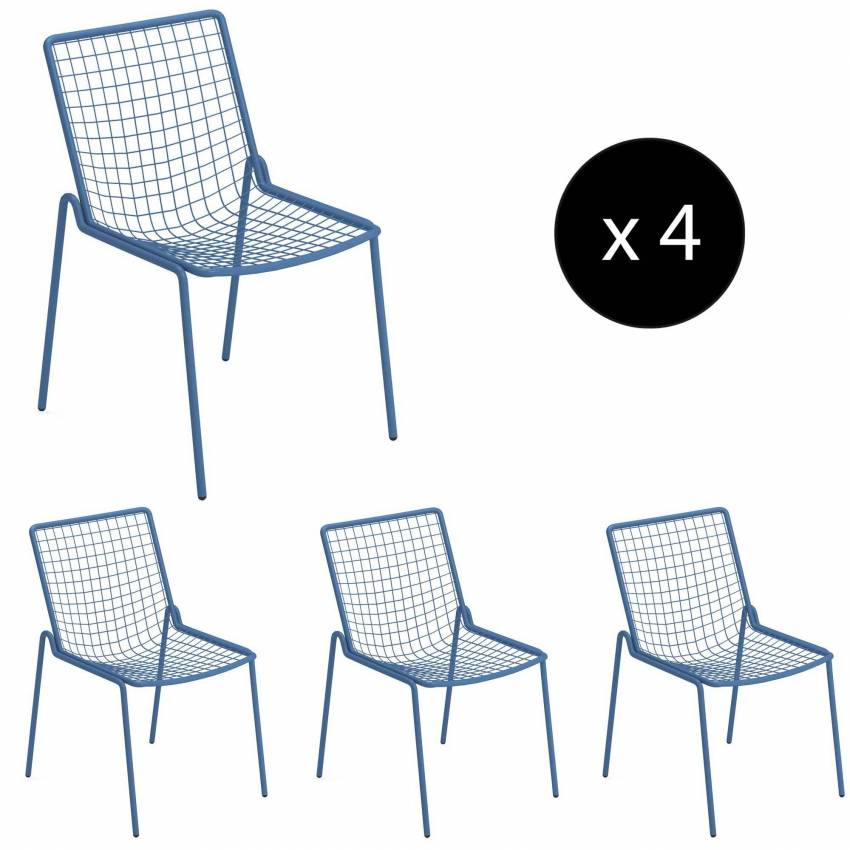 Lot de 4 chaises de jardin RIO / H. 83,5 cm / 5 coloris