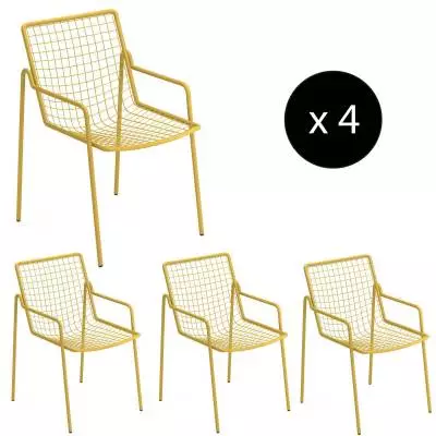 Lot de 4 fauteuils de jardin RIO / H. 83,5 cm / 5 coloris