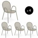 Lot de 4 fauteuils empilables outdoor RONDA / H. 82 cm / 4 coloris