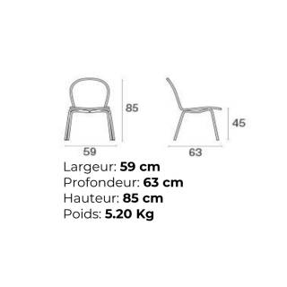 Lot de 4 chaises empilables outdoor RONDA / H. 85 cm / 4 coloris