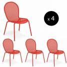 Lot de 4 chaises empilables outdoor RONDA / H. 85 cm / 4 coloris