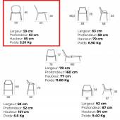 Lot de 4 chaises de jardin ROUND / H. 85 cm / 3 coloris