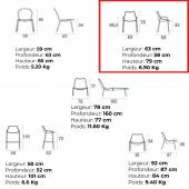 Lot de 4 fauteuils de jardin ROUND / H. 79 cm / 3 coloris