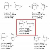 Chaise longue outdoor ROUND / P. 1,6 m / 3 coloris