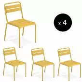 Lot de 4 chaises outdoor STAR / H. 81 cm / 7 coloris