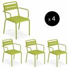 Lot de 4 fauteuils outdoor STAR / H. 81 cm / 7 coloris