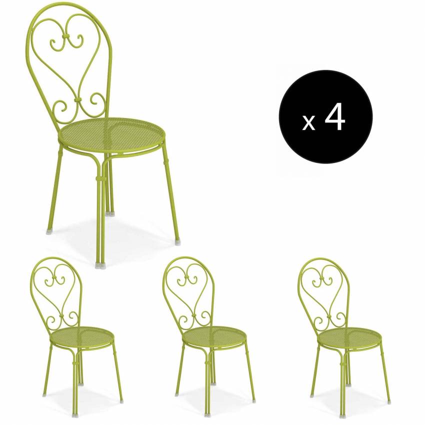 Lot de 4 chaises d'extérieur PIGALLE / H. 85 cm / 7 coloris