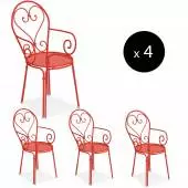 Lot de 4 fauteuils d'extérieur PIGALLE / H. 88 cm / 7 coloris