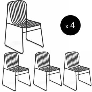 Lot de 4 chaises d'extérieur RIVIERA / H. 78 cm / 6 coloris