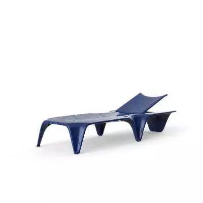 Chaise longue F3 / L. 2,10 m / Bleu Laqué
