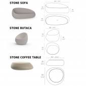 Table basse outdoor STONES / H. 25 cm / Anthracite