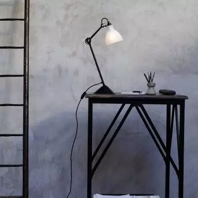 Lampe de bureau GRAS / H. 39 cm / Blanc / Int Bronze