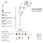 Lampadaire GRAS N°215 / H. 1,35 m / Blanc / Int Bronze