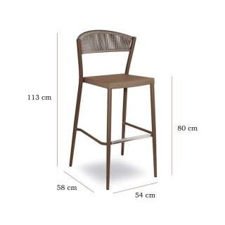 Tabouret outdoor DUKE / H. 1,13 m / Taupe