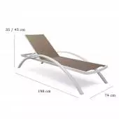 Chaise longue OLIVIER / L. 1,98 m / Blanc