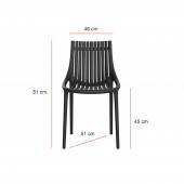 Chaise outdoor IBIZA / H. assise 45 cm / Noir