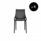 Chaise outdoor IBIZA / H. assise 45 cm / Noir