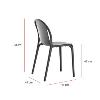 MAUD Chaise outdoor BROOKLYN / H. assise 47 cm / Noir
