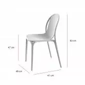 MAUD Chaise outdoor BROOKLYN / H. assise 47 cm / Blanc