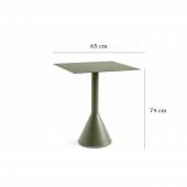 Table carrée d'extérieur PALISSADE / H. 74 cm / Olive