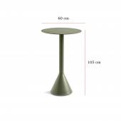 Table ronde d'extérieur PALISSADE / 3 dimensions / Olive