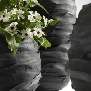 Pot de fleurs RUBBER / Lot de 3 / Noir