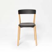 Chaise NOA / H. assise 47 cm / Noir et piètement Bois