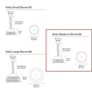 Suspension demi-sphère KELLY L / Champagne / Lodes – Studio Italia