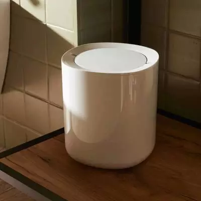 Poubelle de salle de bain BIRILLO / PMMA Blanc / Alessi