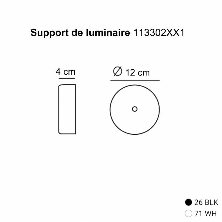 Support de luminaire / Ø 12 cm / Blanc - Noir / Estiluz