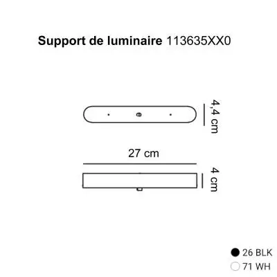 Support de luminaire / L. 27 cm / Blanc-Noir / Estiluz