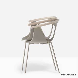 Chaise design FOX 3726 / Sable - Frêne - Métal/ Pedrali