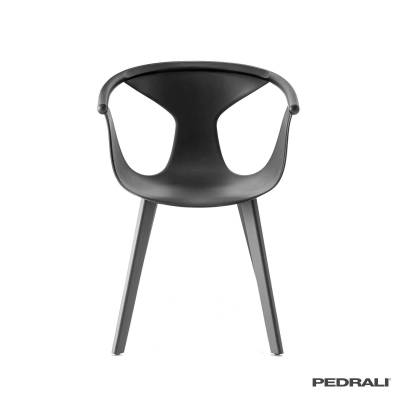 Chaise de salon FOX 3725 / Noir - Pied Frêne / Pedrali