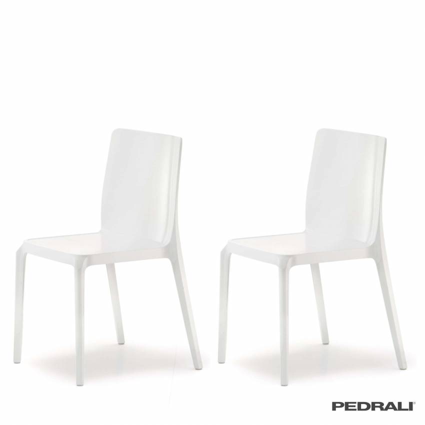 2 Chaises BLITZ 640 / Intérieur / Blanc / Pedrali