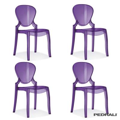 Chaise extérieure QUEEN 650 - x 4 / Violet / Pedrali